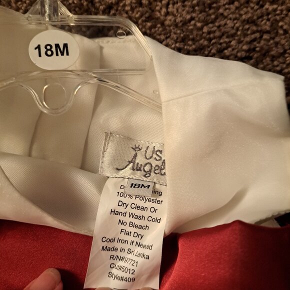 NWT US Angels Toddler Sleeveless Satin Flower Girl,Communion Dress With Sash - Picture 4 of 11